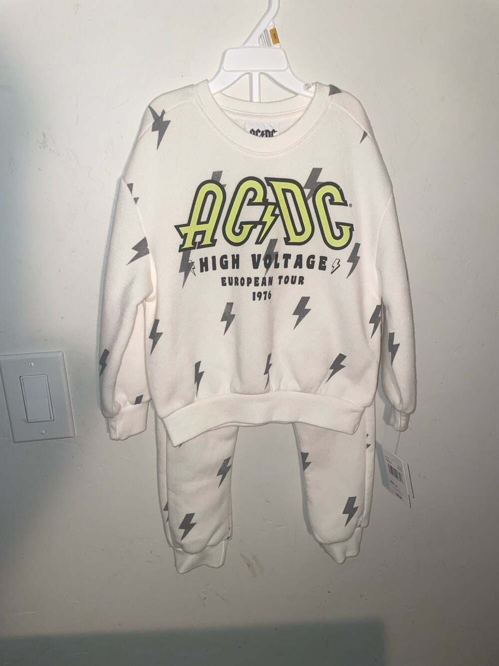AC/DC High Voltage 1976 Toddler Sweatshirt and Jogger Set Size 3T
